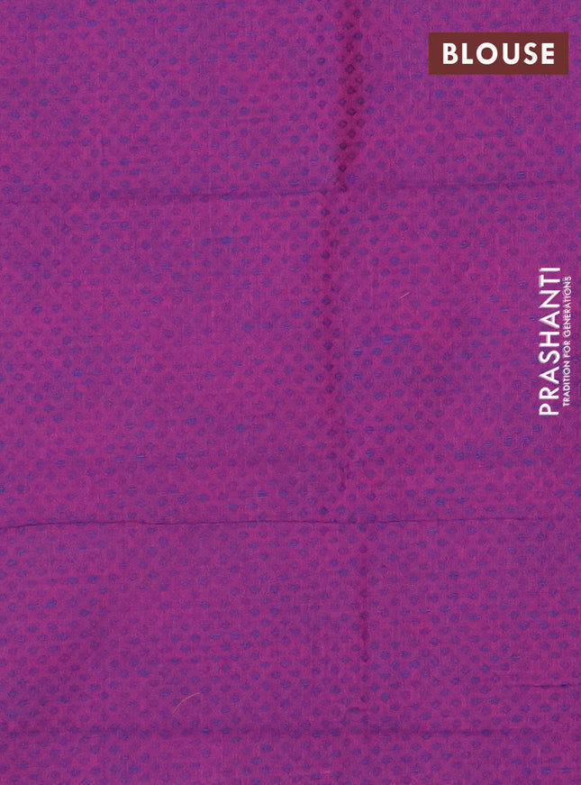 Chettinad cotton saree dual shade of green and blue with thread woven buttas and zari woven border