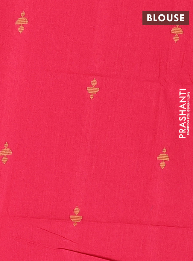 Chettinad cotton saree light green and red with plain body and zari woven border