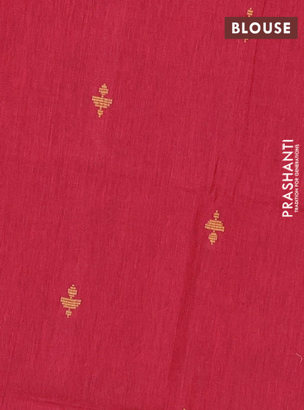 Chettinad cotton saree dark mustard and maroon with thread woven buttas and zari woven border