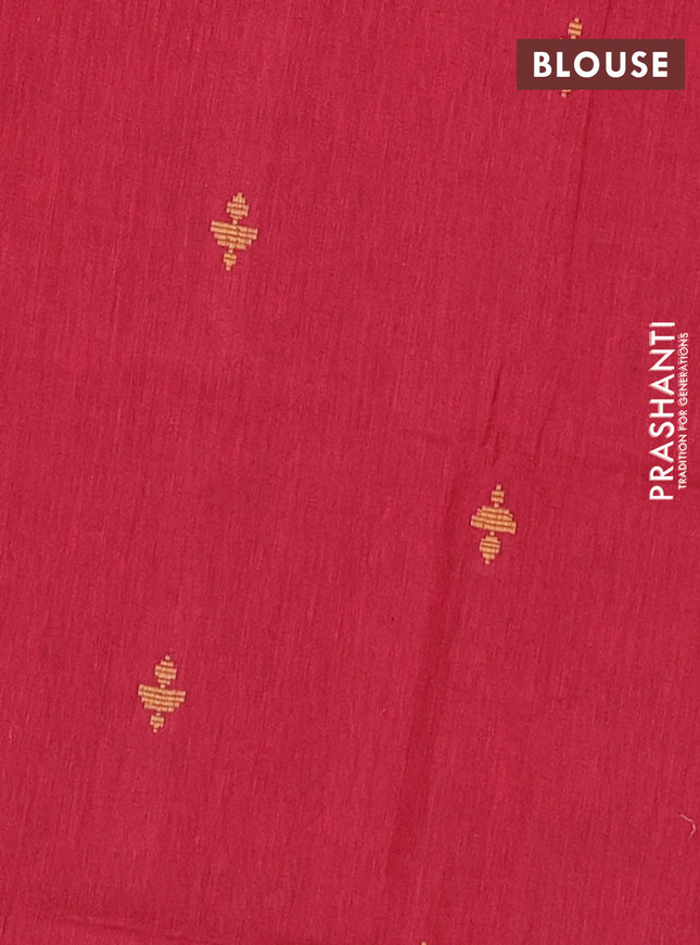 Chettinad cotton saree dark mustard and maroon with thread woven buttas and zari woven border