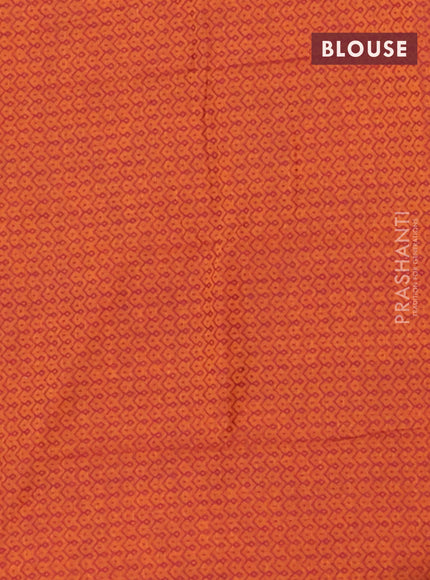 Chettinad cotton saree green and red with thread woven buttas and long zari woven border