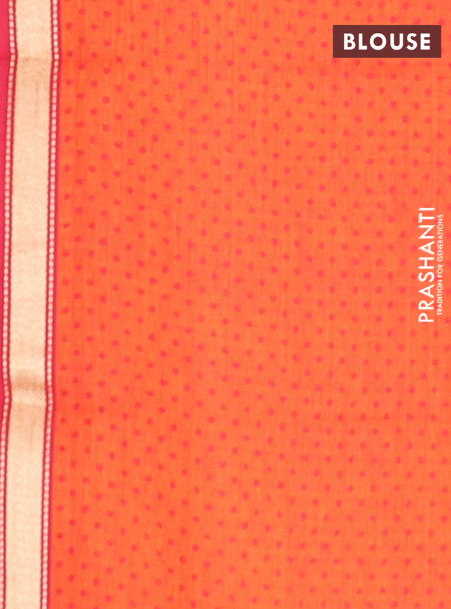 Chettinad cotton saree lime green and red with thread woven buttas and zari woven border