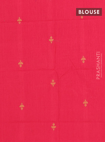 Chettinad cotton saree green and maroon with allover checked pattern and temple disign zari woven border