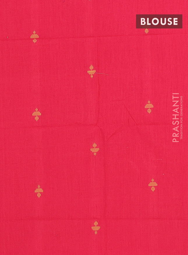 Chettinad cotton saree green and maroon with allover checked pattern and temple disign zari woven border