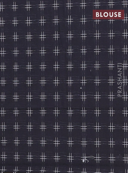 Chettinad cotton saree mustard shade and navy blue with allover checked pattern and temple disign zari woven border