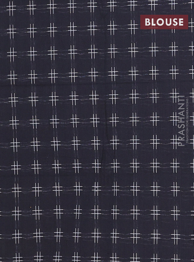 Chettinad cotton saree green and black with allover checked pattern and temple disign zari woven border