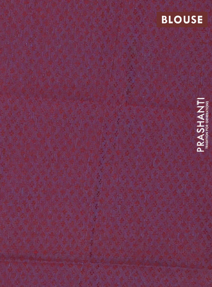 Chettinad cotton saree maroon and deep jamun with thread woven buttas and zari woven simple border