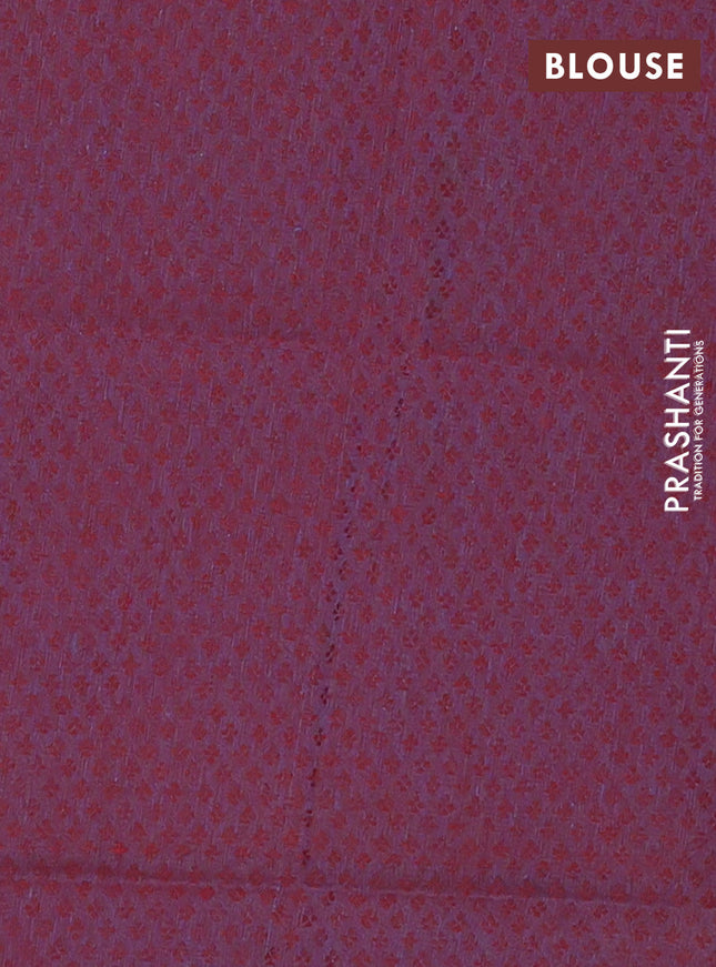 Chettinad cotton saree maroon and deep jamun with thread woven buttas and zari woven simple border