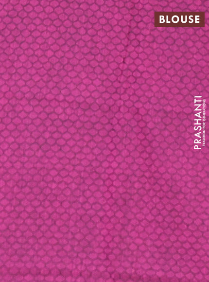 Chettinad cotton saree navy blue and magenta pink with thread woven buttas and rattapet zari woven border