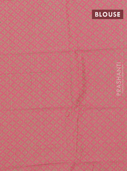 Chettinad cotton saree sandal and pink with plain body and zari woven border