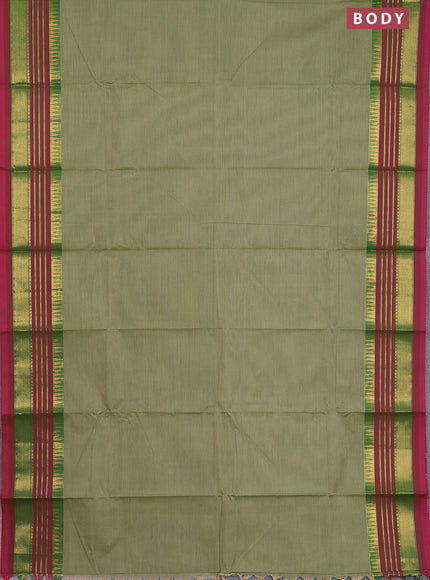 Chettinad cotton saree green shade and dual shade of pink with plain body and zari woven border