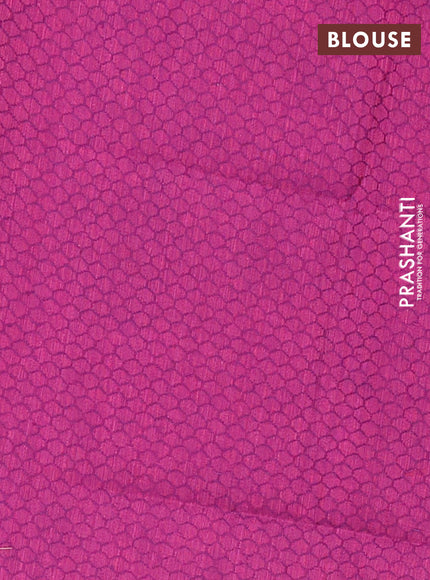 Chettinad cotton saree navy blue and dark magenta pink with thread woven buttas and zari woven border