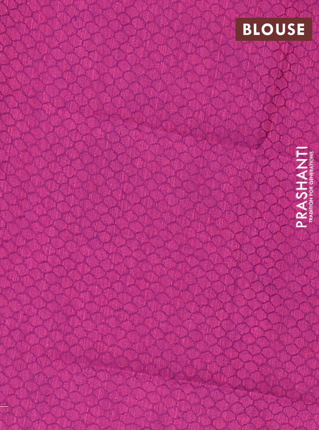 Chettinad cotton saree navy blue and dark magenta pink with thread woven buttas and zari woven border