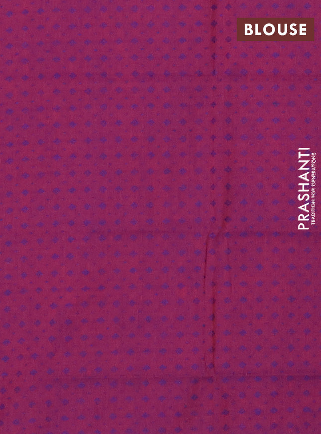 Chettinad cotton saree deep voilet and purple with thread woven buttas and rattapet zari woven border