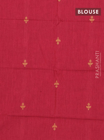 Chettinad cotton saree brown and maroon with thread woven buttas and rattapet zari woven border