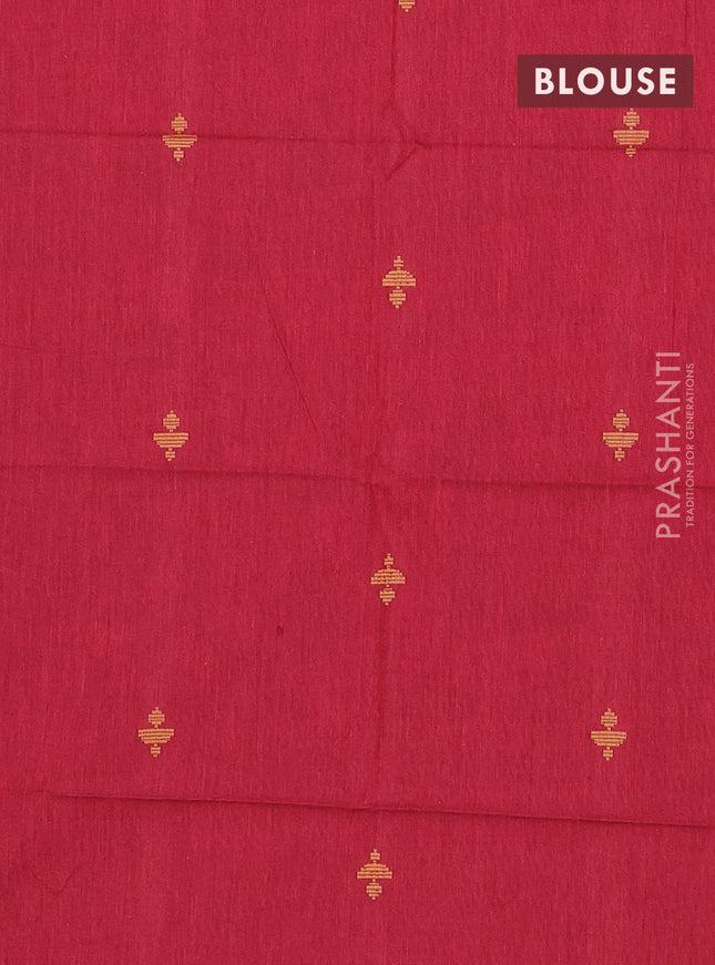 Chettinad cotton saree brown and maroon with thread woven buttas and rattapet zari woven border