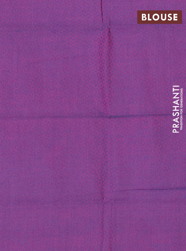 Chettinad cotton saree peacock blue and violet with thread woven buttas and ganga jamuna border