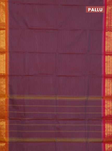 Chettinad cotton saree maroon shade and mustard yellow with thread woven buttas and ganga jamuna border