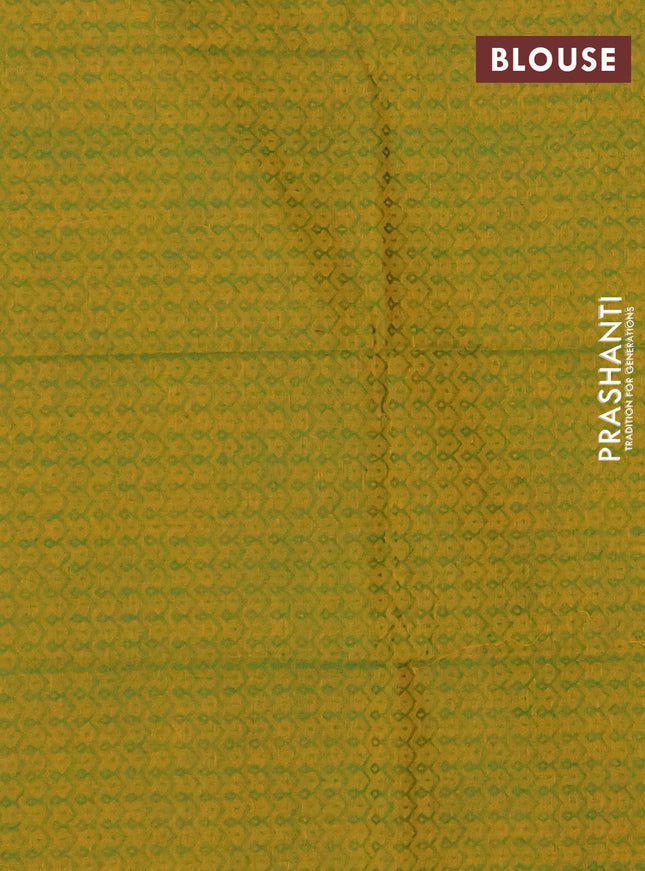 Chettinad cotton saree teal green and mustard yellow with thread woven buttas and ganga jamuna border