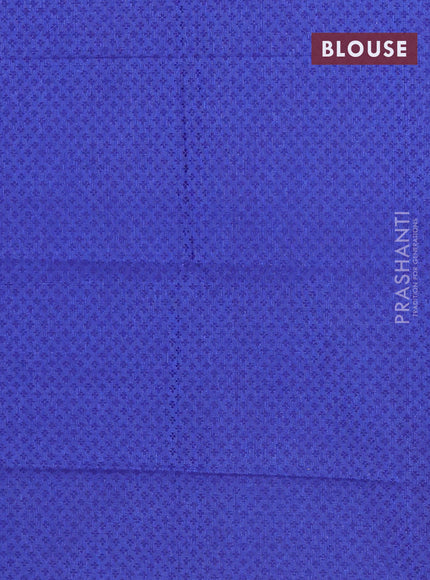 Chettinad cotton saree purple and blue with thread woven buttas and zari woven border