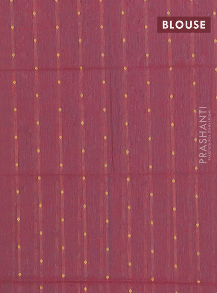 Chettinad cotton saree yellowish green and maroon with thread woven buttas and zari woven border