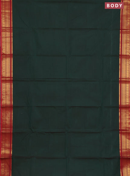 Chettinad cotton saree green and maroon with thread woven buttas and zari woven border