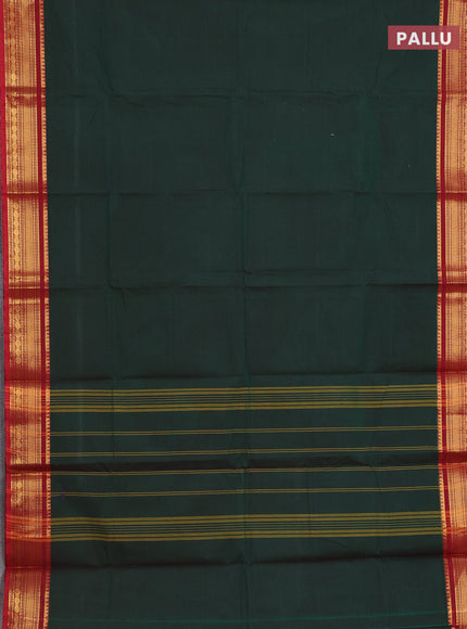Chettinad cotton saree green and maroon with thread woven buttas and zari woven border