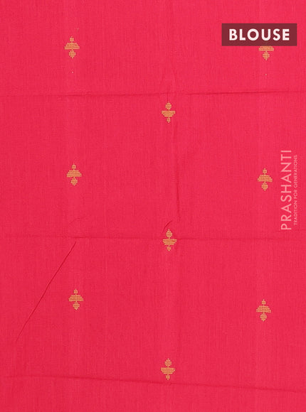 Chettinad cotton saree green and maroon with thread woven buttas and zari woven border