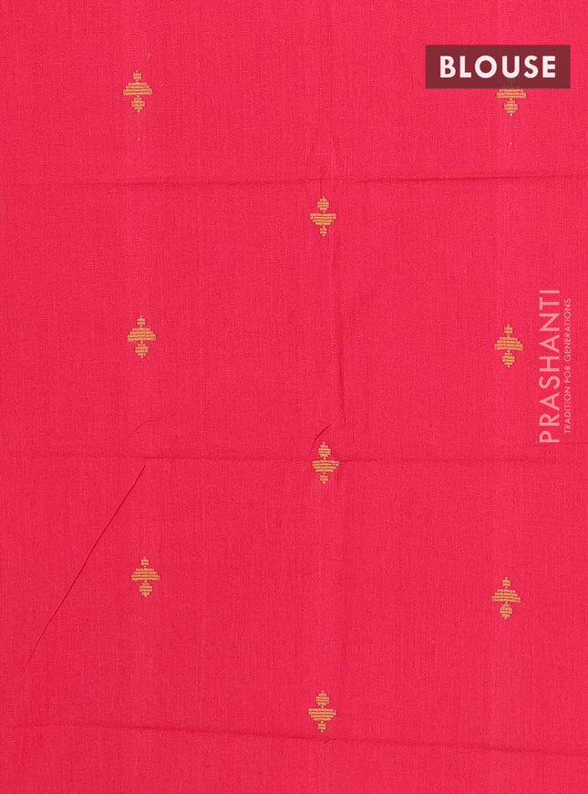 Chettinad cotton saree green and maroon with thread woven buttas and zari woven border