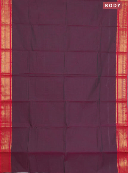 Chettinad cotton saree dual shade of greenish pink and pink with thread woven buttas and zari woven border