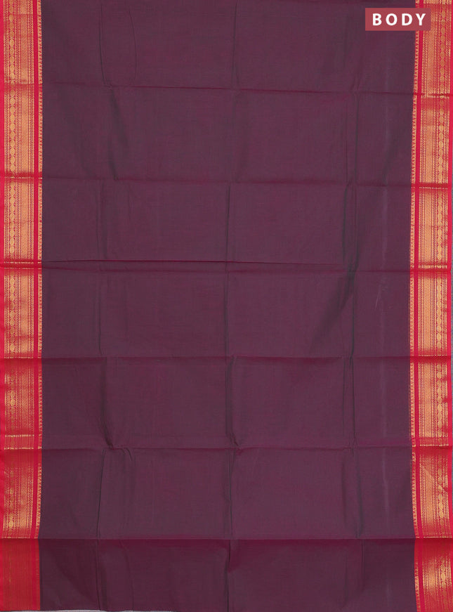 Chettinad cotton saree dual shade of greenish pink and pink with thread woven buttas and zari woven border
