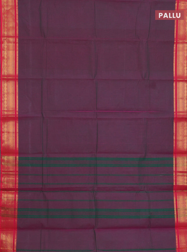Chettinad cotton saree dual shade of greenish pink and pink with thread woven buttas and zari woven border