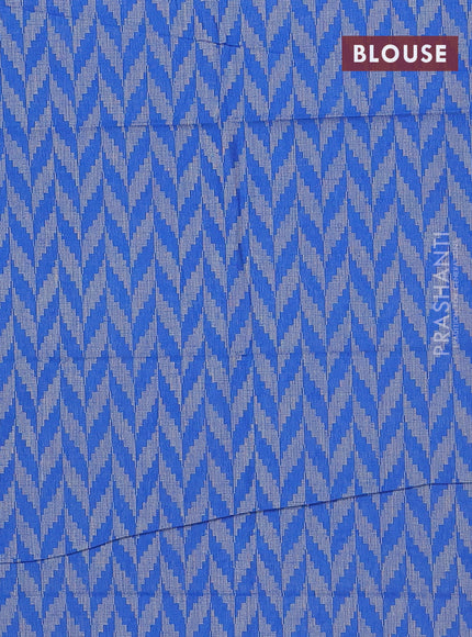 Chettinad cotton saree teal green and blue with thread woven buttas and zari woven border