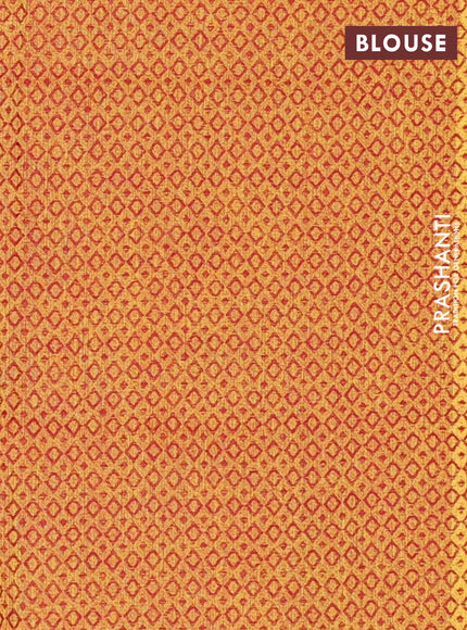 Chettinad cotton saree brown and mustard yellow with thread woven buttas and zari woven border