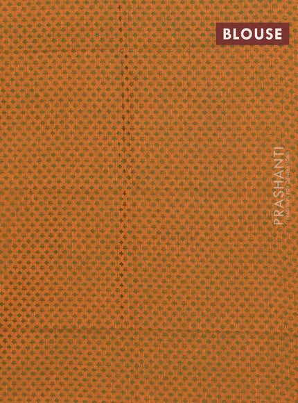 Chettinad cotton saree maroon and green with thread woven buttas and zari woven border