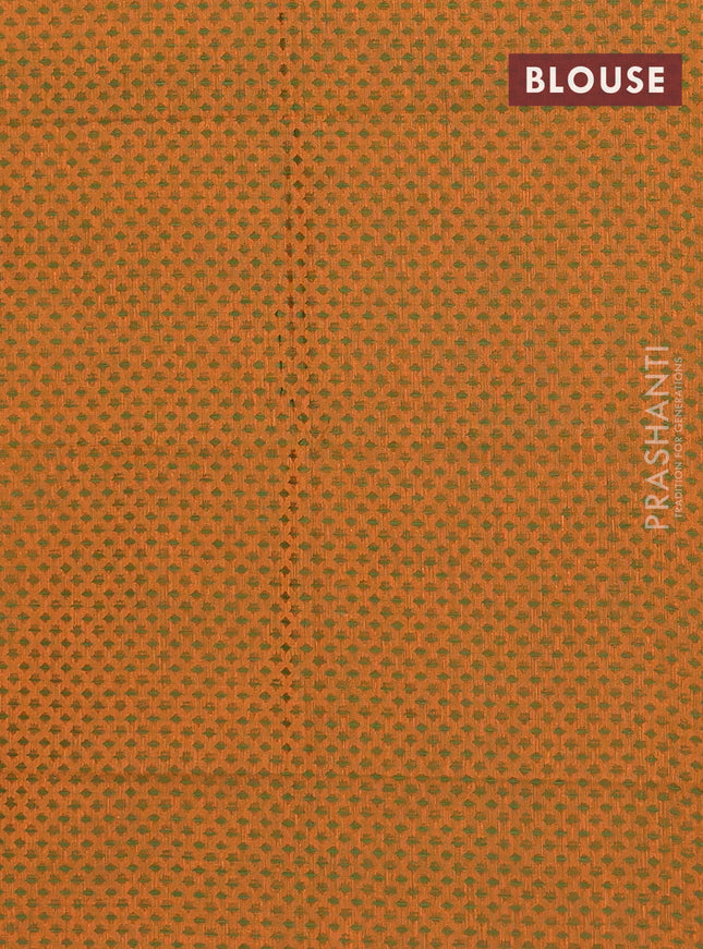 Chettinad cotton saree maroon and green with thread woven buttas and zari woven border