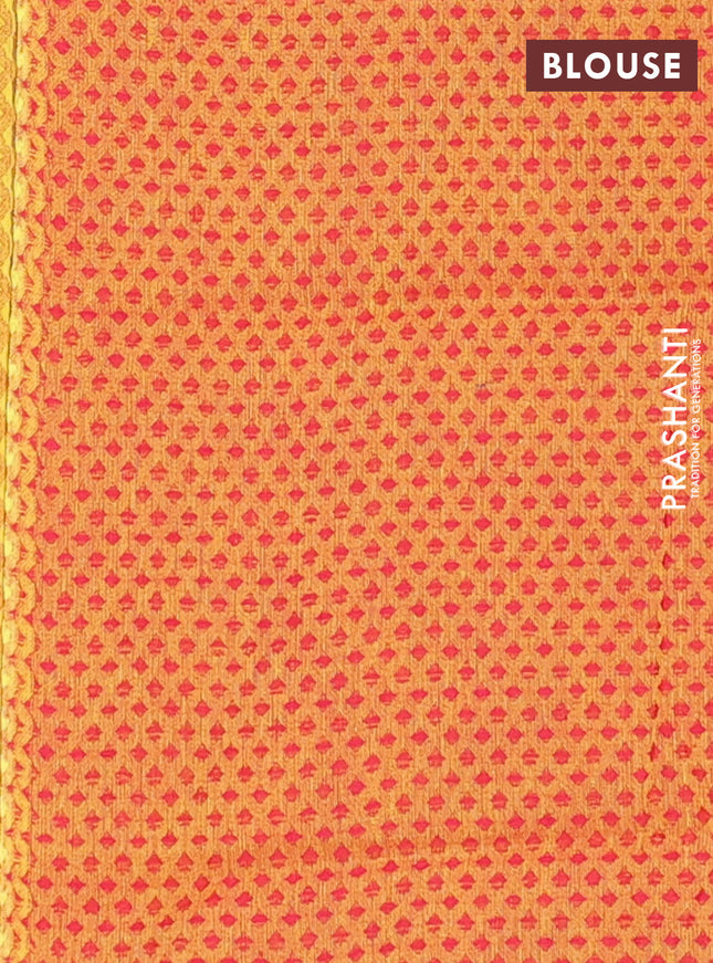 Chettinad cotton saree maroon and mustard yellow with thread woven buttas and zari woven border