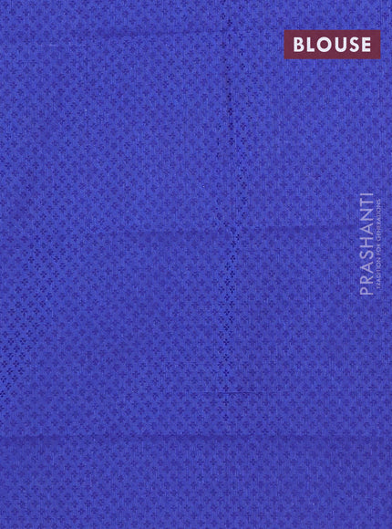 Chettinad cotton saree sap green and blue with thread woven buttas and zari woven border