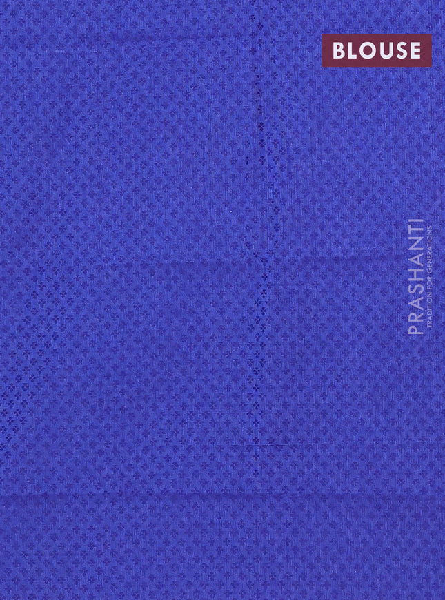 Chettinad cotton saree sap green and blue with thread woven buttas and zari woven border