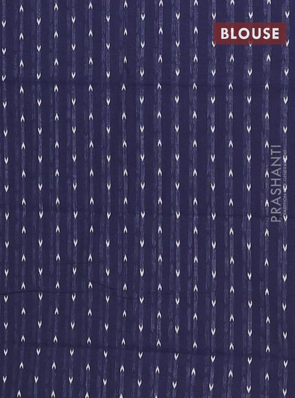 Chettinad cotton saree chikku shade and dark navy blue with thread woven buttas and zari woven border