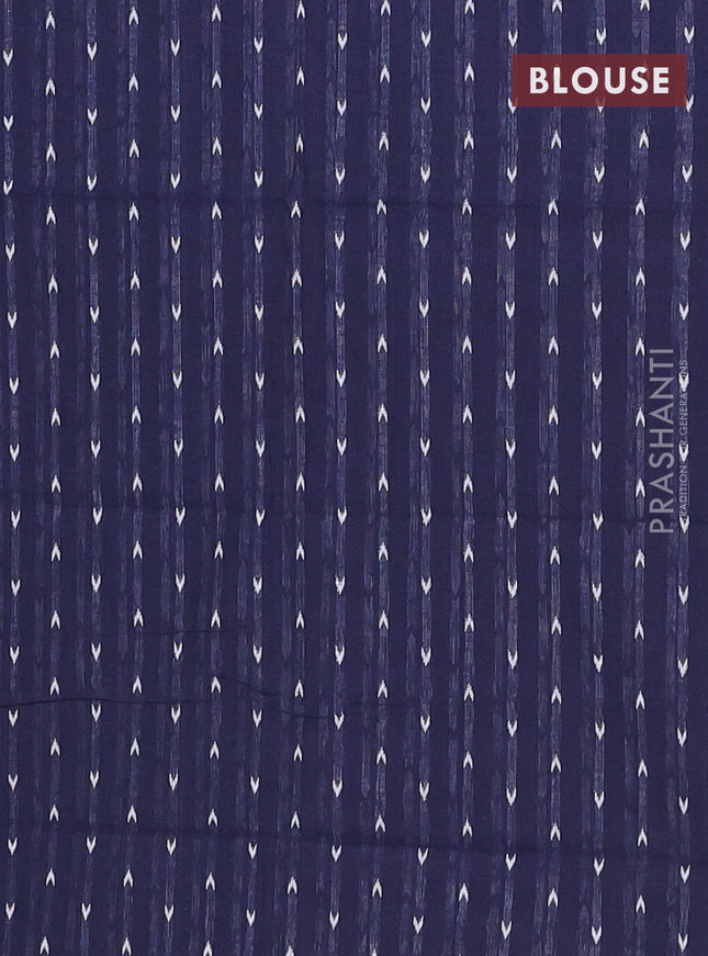 Chettinad cotton saree chikku shade and dark navy blue with thread woven buttas and zari woven border