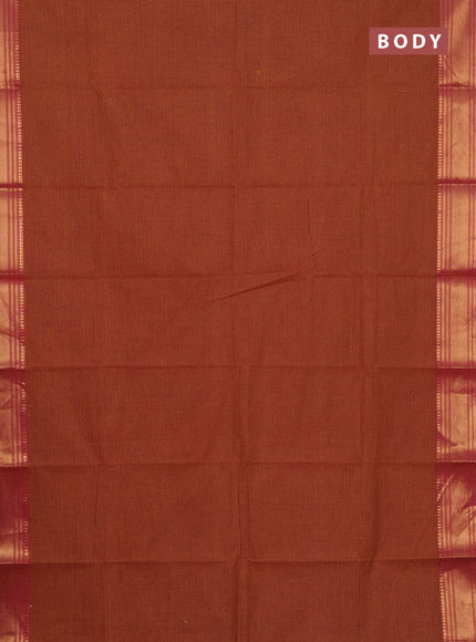 Chettinad cotton saree mustard yellow and pink with allover small checked pattern and zari woven border