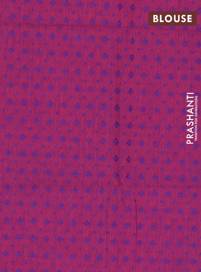 Chettinad cotton saree pastel green and pink with thread woven buttas and zari woven border