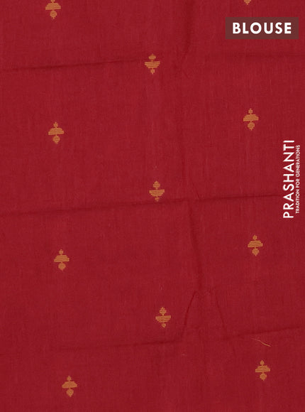 Chettinad cotton saree navy blue and maroon with thread woven buttas and zari woven border