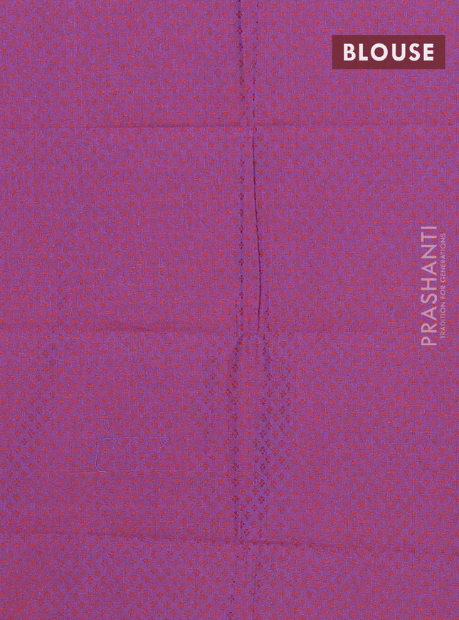 Chettinad cotton saree cs blue and maroon with thread woven buttas and zari woven border