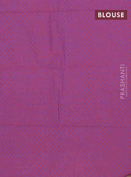 Chettinad cotton saree blue and maroon with thread woven buttas and zari woven border