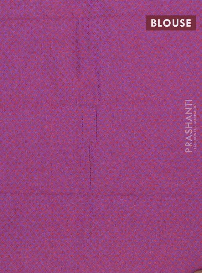 Chettinad cotton saree blue and maroon with thread woven buttas and zari woven border