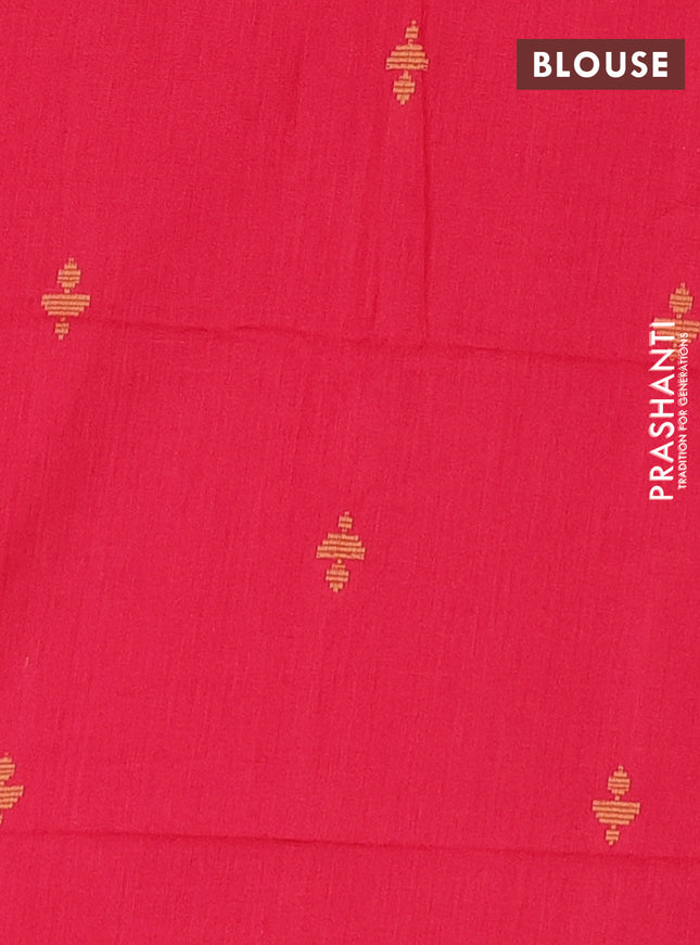 Chettinad cotton saree dark magenta pink and pink with thread woven buttas and zari woven annam butta border