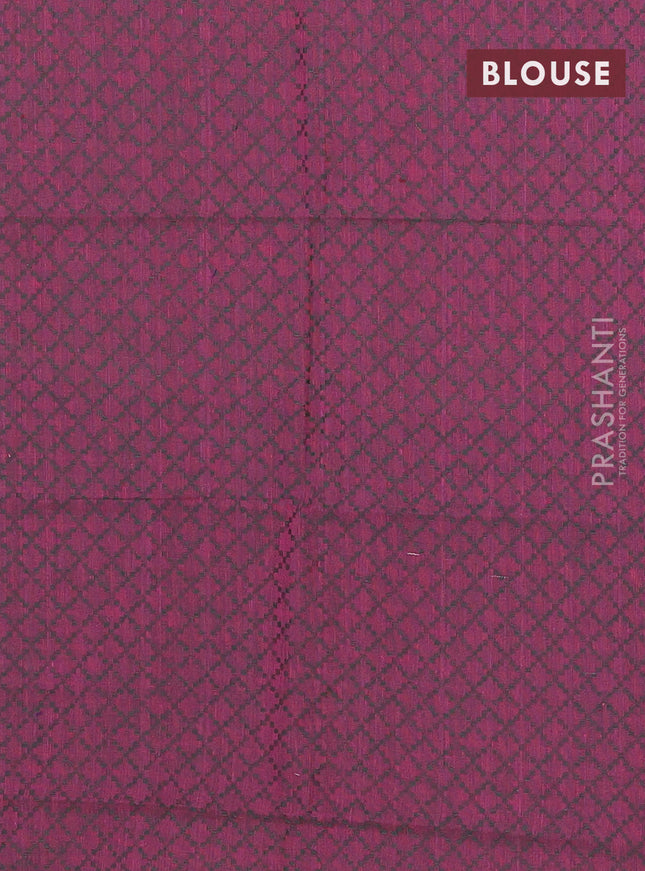 Chettinad cotton saree parrot green and magenta pink with thread woven buttas and thread & zari woven border