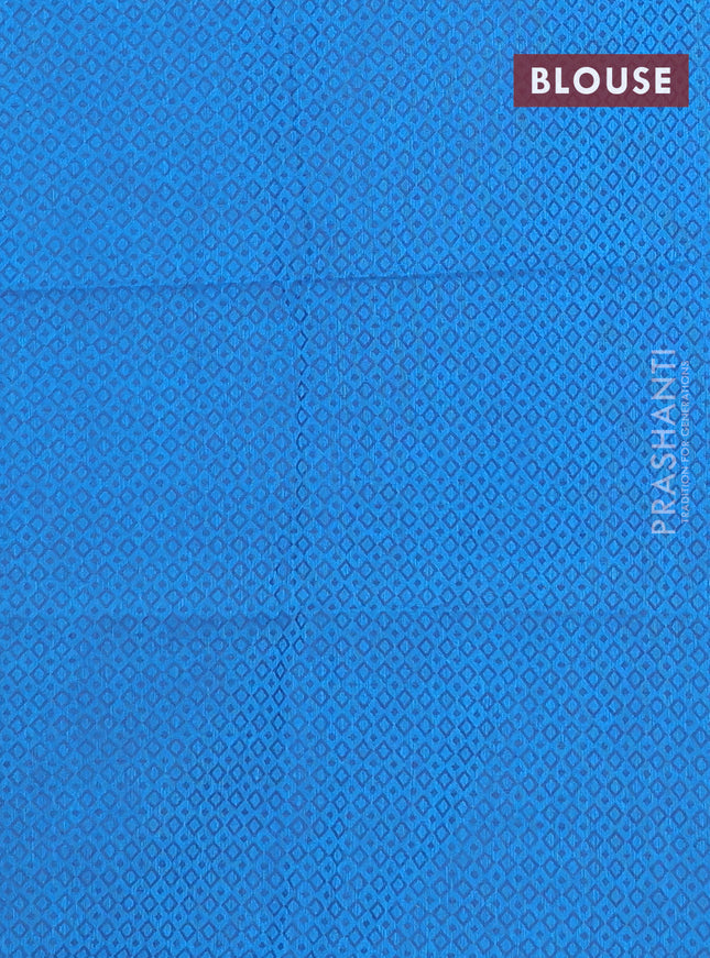 Chettinad cotton saree lime green and cs blue with thread woven buttas and thread & zari woven border